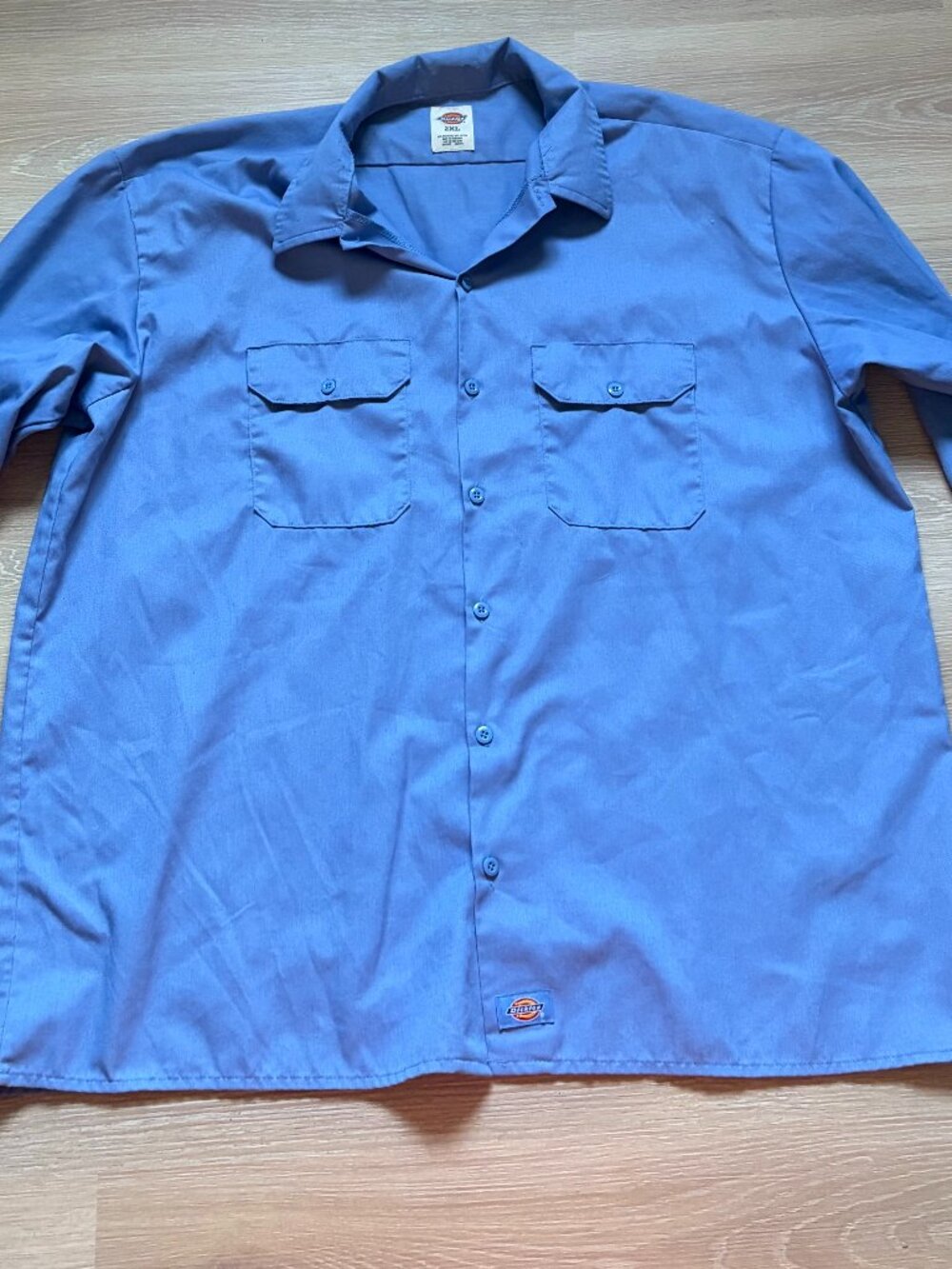 Men's Blue Dickies Button Down Long Sleeve Work Shirt Size 2XL